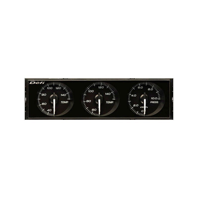 Defi DIN Triple Gauge Cluster - White Dial, White Arm - torquegt