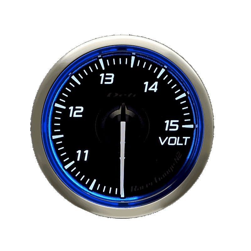 Defi Racer N2 Standalone Gauge - 52mm - Voltage - White - torquegt