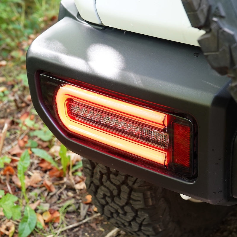 JIMNYSTYLE LED Tail Lights - Suzuki Jimny (2018+) - Smoked, RHD with Rear Fog Light