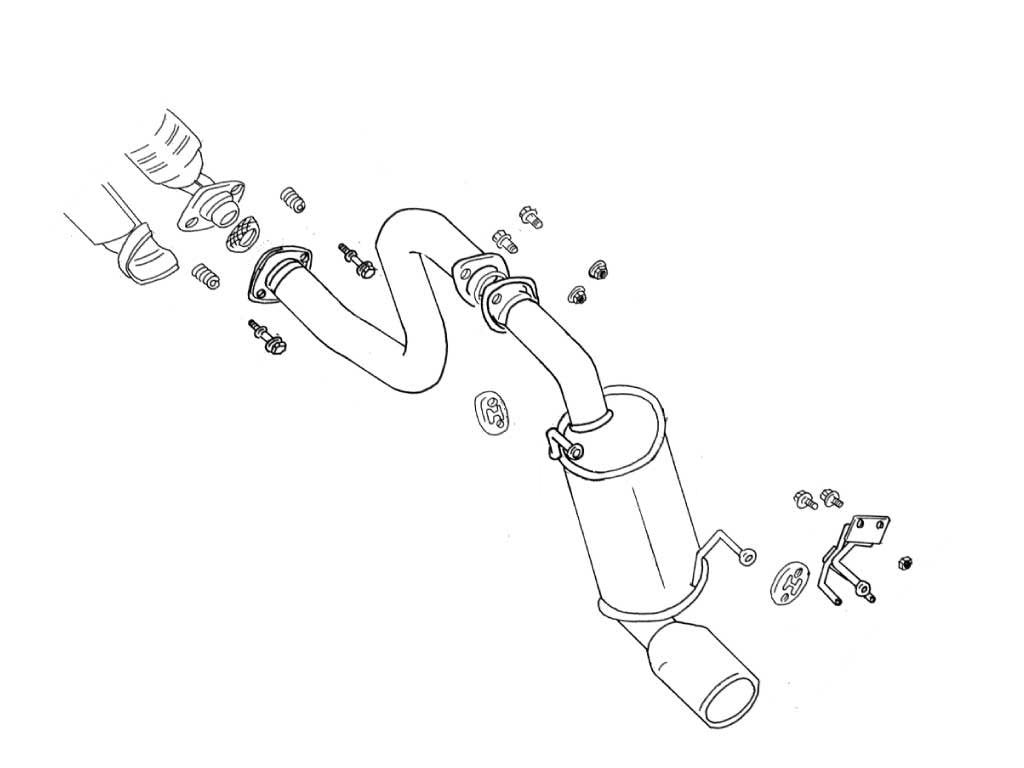 Fujitsubo Legalis K Exhaust - Honda Vamos Turbo HM1/2