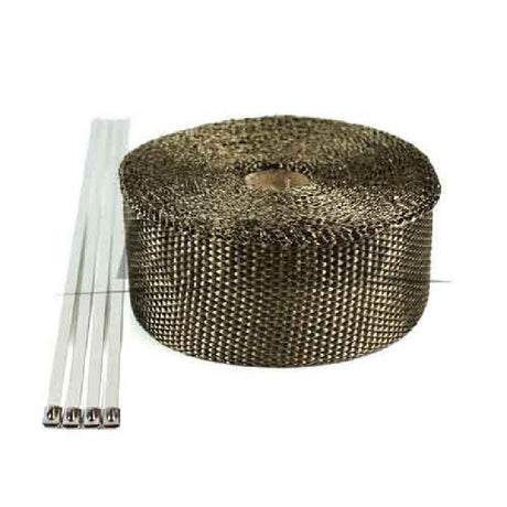 Exoracing 15mx5cm Titanium Exhaust Heat Wrap Tape Manifold Insulation - torquegt