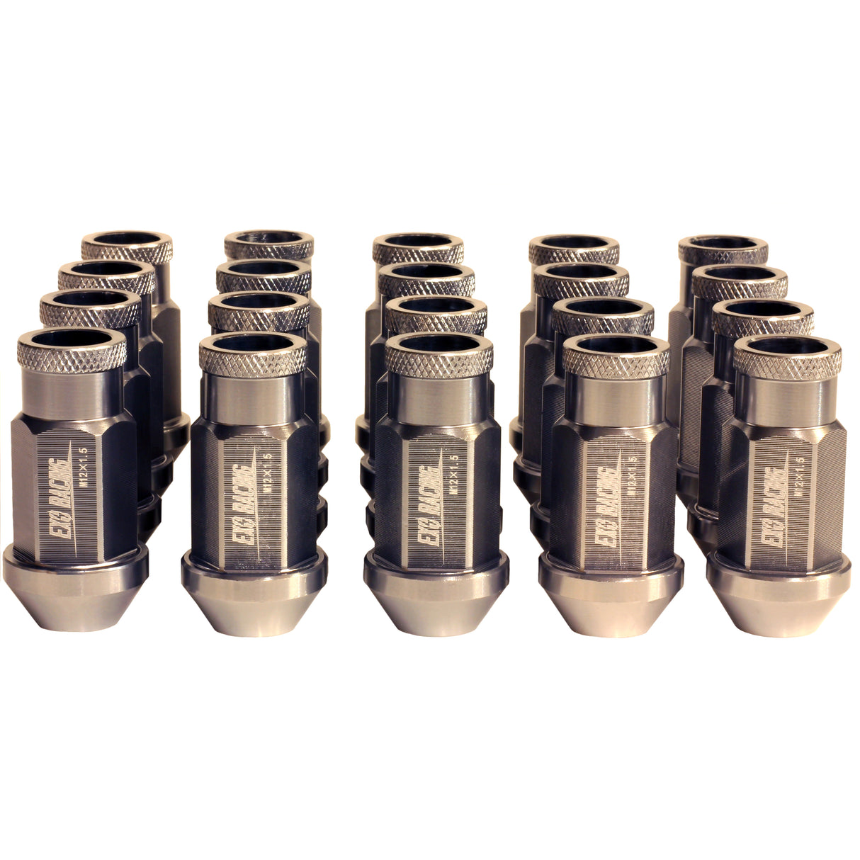 20x Tuercas de rueda Exoracing de color gris, aluminio forjado M12 x 1,5