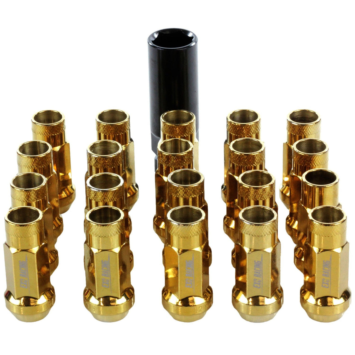 Exoracing Gold Wheel Nuts Forged Steel, Set of 20 - M12x1.25 - torquegt