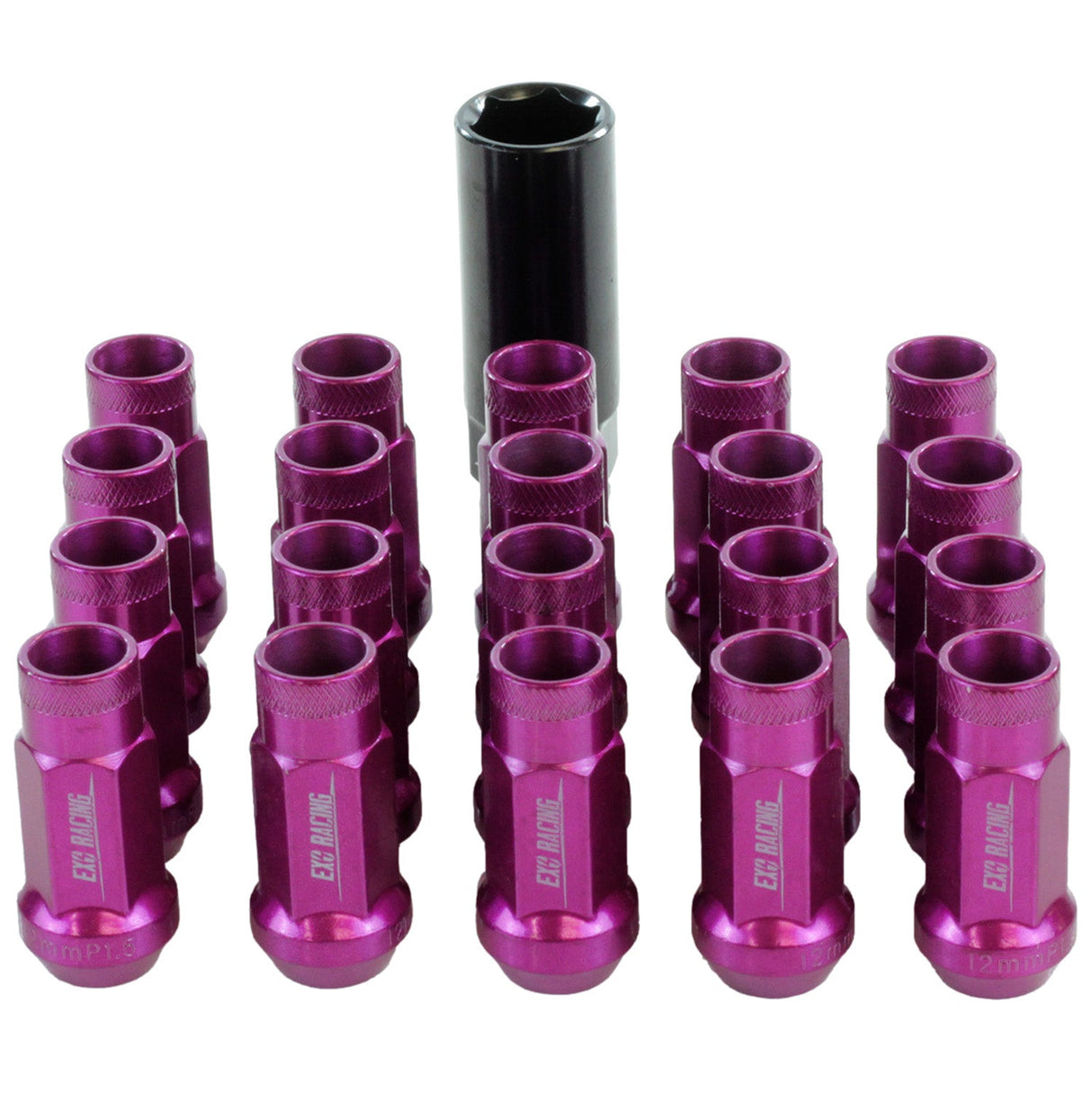 Exoracing Purple Wheel Nuts Forged Steel, Set of 20 - M12X1.5 - torquegt