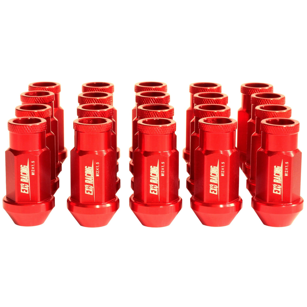 Exoracing Red Wheel Nuts Forged Aluminium, Set of 20 - M12X1.5 - torquegt