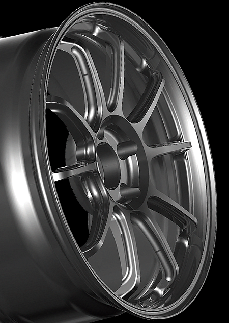 Advan RZ-DF2 Alloy Wheel - 19x8.5 ET45 5x114.3 Diamond Cut & Hyper Platinum Black