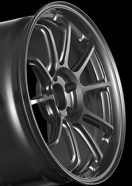 Advan RZ-DF2 Alloy Wheel - 19x8.5 ET37 5x114.3 Diamond Cut & Racing Titanium Black