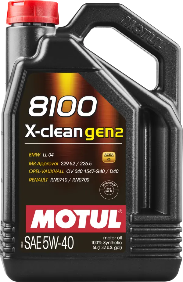 Motul 8100 X-Clean Gen2 Engine Oil - 5W40 5L
