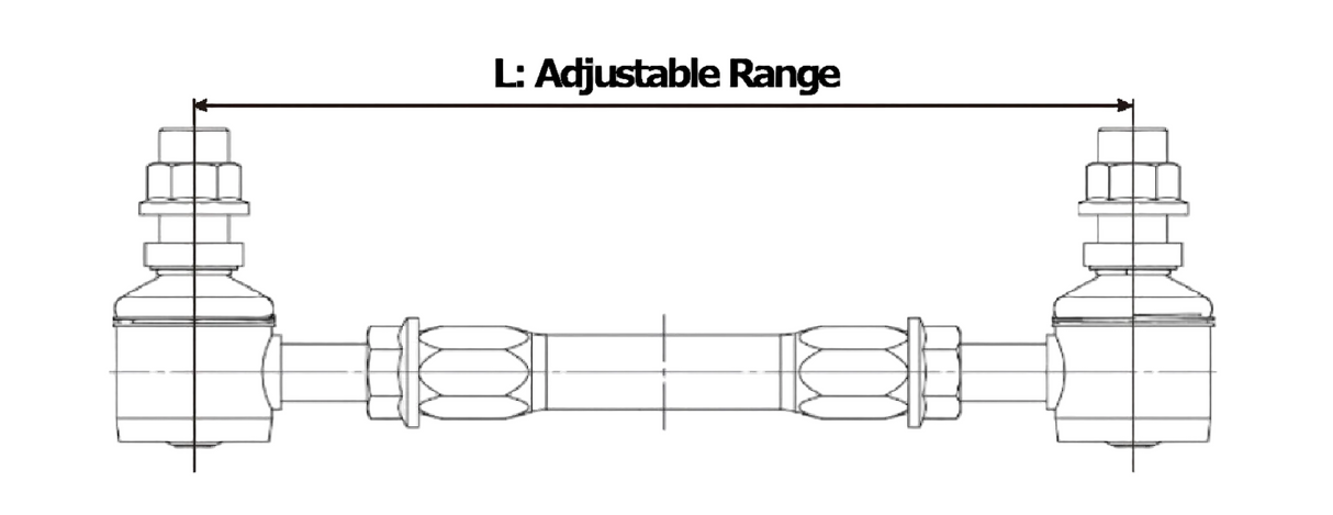 Tein Adjustable Drop Links, Pair - M10x1.25, 140mm to 200mm