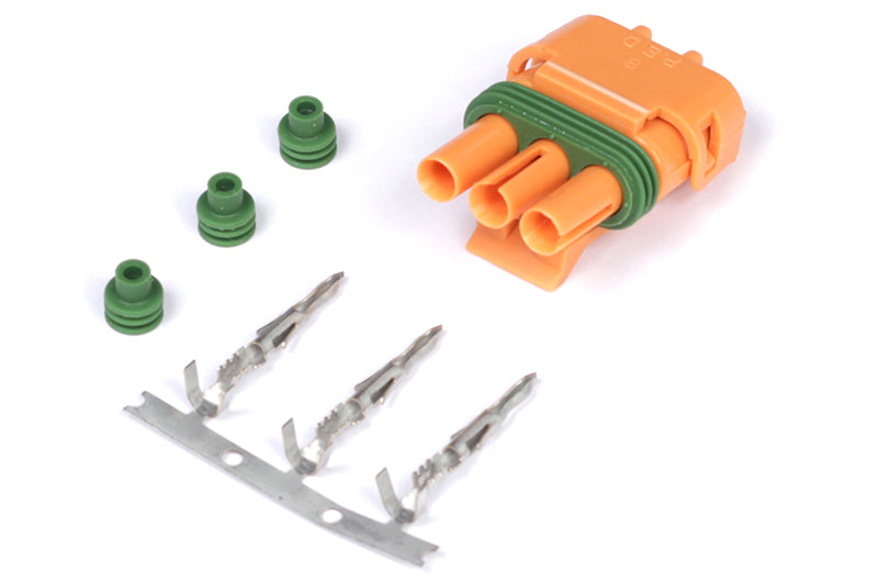 Haltech Plug and Pins Only - Delphi 3 Pin GM Style MAP Sensor Orange