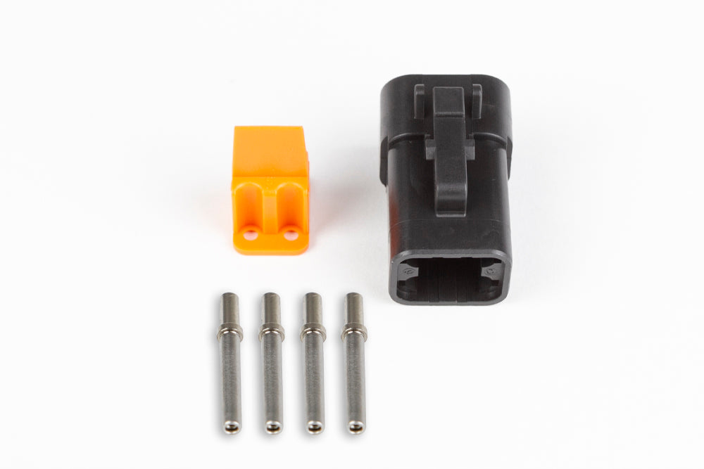 Haltech DTP-06-4S Male Plug and Pins - Black Connector (25 Amp)