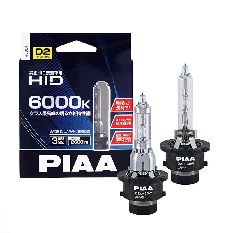 PIAA 6000K D2R/D2S HID Bulbs