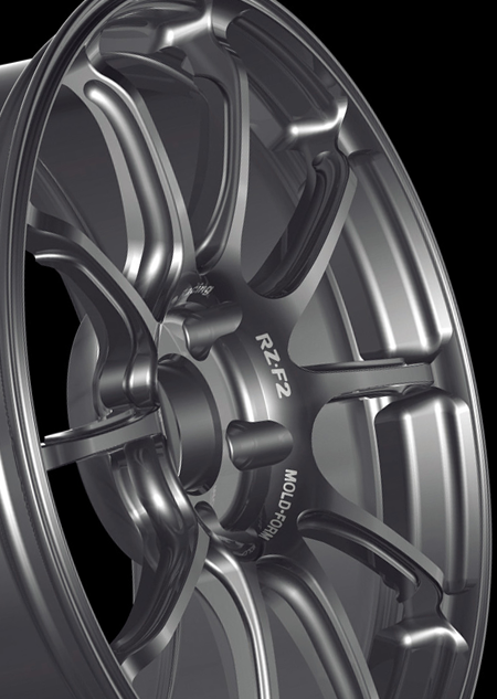 Advan RZ-F2 Alloy Wheel - 18x8 ET44 5x100 Racing Titanium Blue and Ring