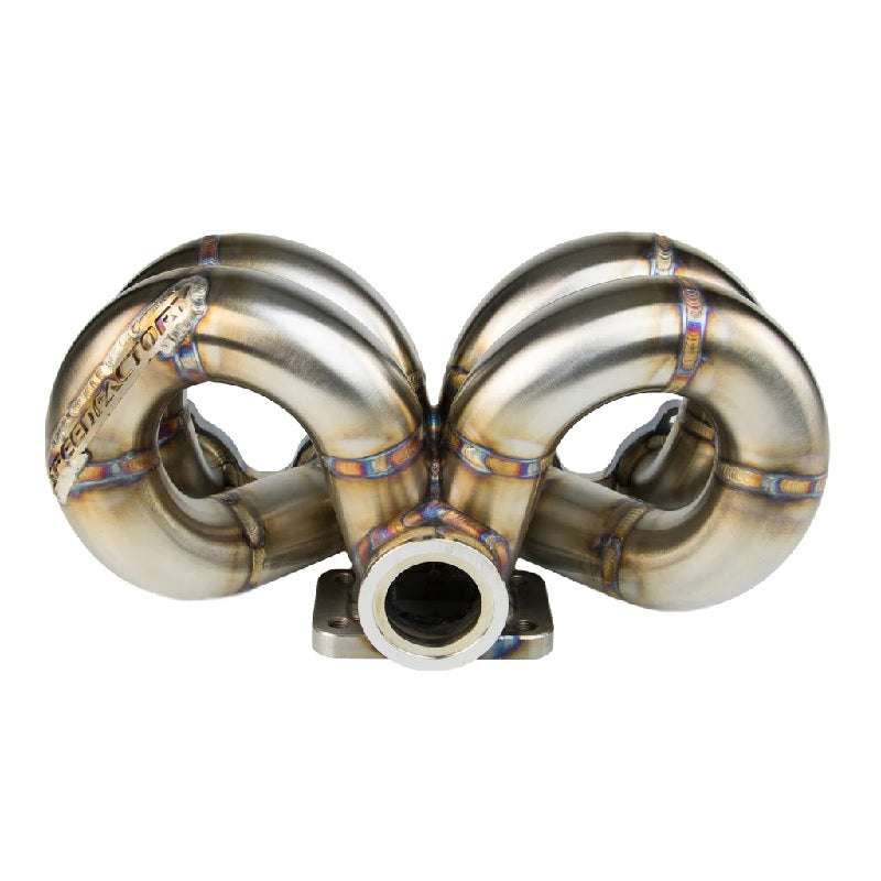 SpeedFactory Racing Stainless Steel Turbo Manifold Ram Horn Style B-Series T3 Flange W 38-40Mm V-Band Wg