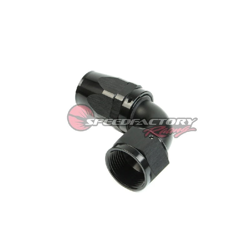 SpeedFactory Racing -10 AN Black Anodized Hose End Fitting 90 Degree