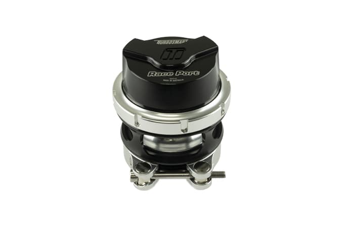 Válvula de descarga Turbosmart Raceport Gen V con brida hembra, color negro