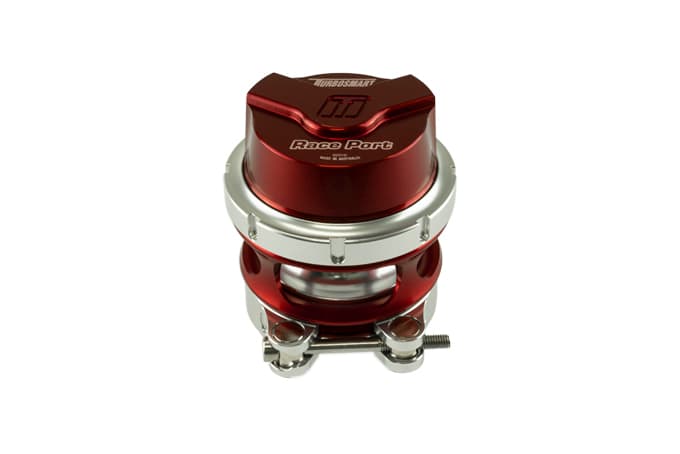 Válvula de descarga Turbosmart Raceport Gen V con brida hembra, color rojo
