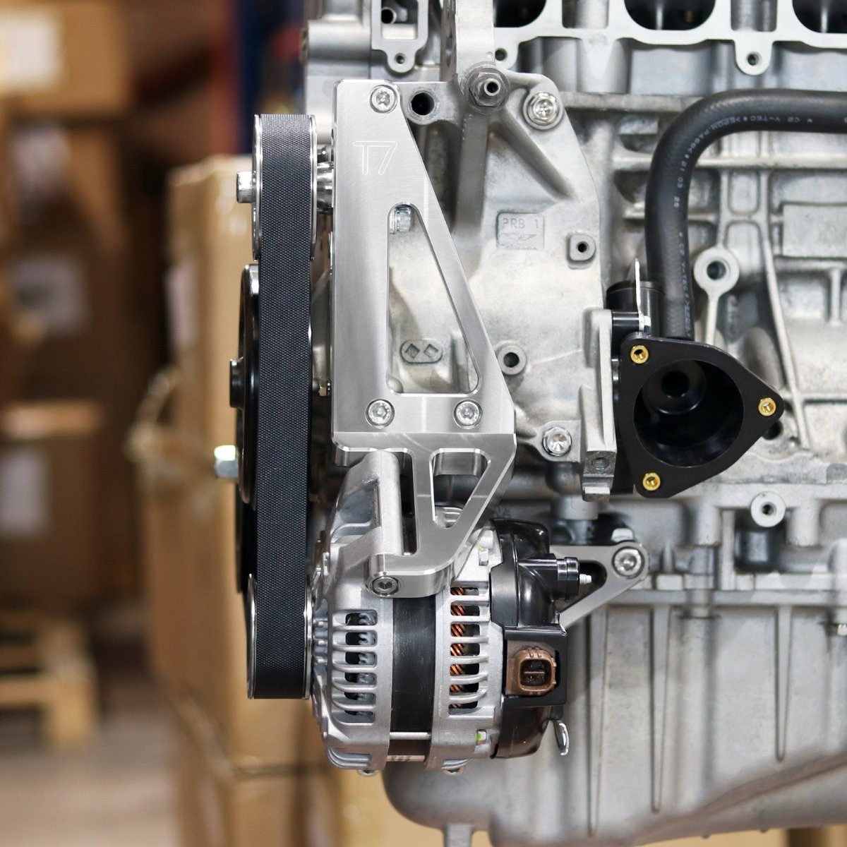 T7Design Honda K20 K24 Alternator Relocation Kit - Raw Billet