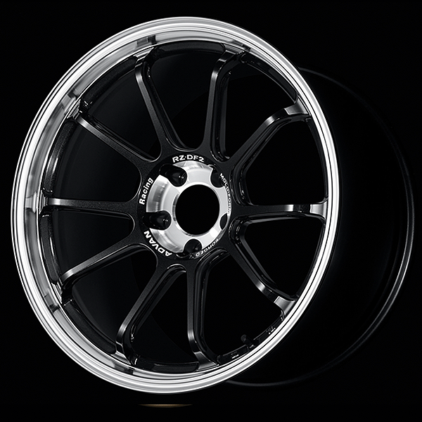 Advan RZ-DF2 Alloy Wheel - 19x9 ET35 5x114.3 Diamond Cut & Racing Titanium Black