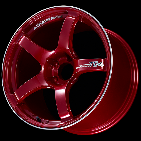 Advan TC4 Alloy Wheel - 17x7.5 ET43 5x112 Racing Candy Red and Ring