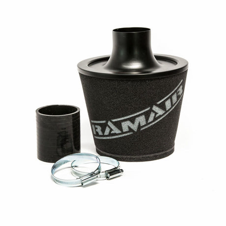 Ramair Ramair Foam Jet Stream Large Cone Air Filter 70mm (2.75inch) OD Black with Silicone Coupler