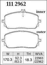 Dixcel M Type Brake Pads - Front - Mercedes GLE450 4MATIC Sports