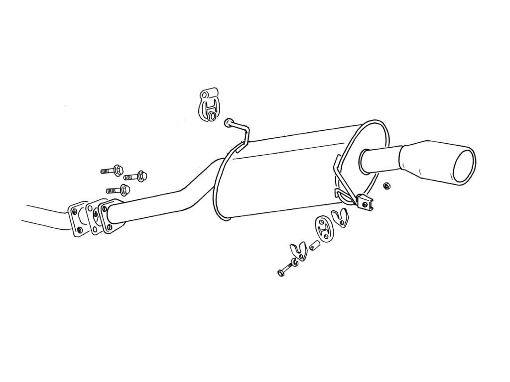 Fujitsubo Wagolis Exhaust - Mitsubishi Chariot Grandis 2/4Wd N84/94W