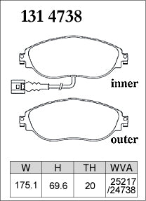 Dixcel Z Type Brake Pads - Front - Audi S3 (8V/Y), SQ2, VW Golf GTI/R Mk7/8