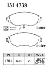 Dixcel Z Type Brake Pads - Front - Audi S3 (8V/Y), SQ2, VW Golf GTI/R Mk7/8