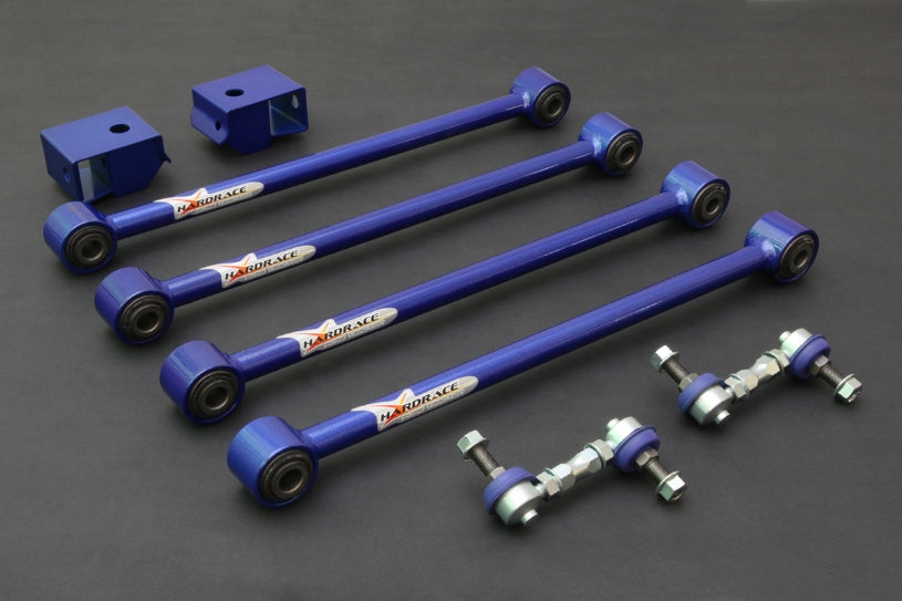 Hardrace Adjustable Rear Lateral Arms And Drop Links, Hardened Rubber Bushes, 8pc Set - Impreza GC