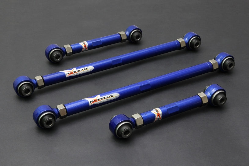 Hardrace Adjustable Rear Lateral Links, Hardened Rubber Bushes, 4pc Set - Corolla AE86