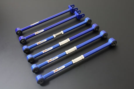 Hardrace Adjustable Rear Lateral And Trailing Arm, Hardened Rubber Bushes, 6pc Set - Corolla E100