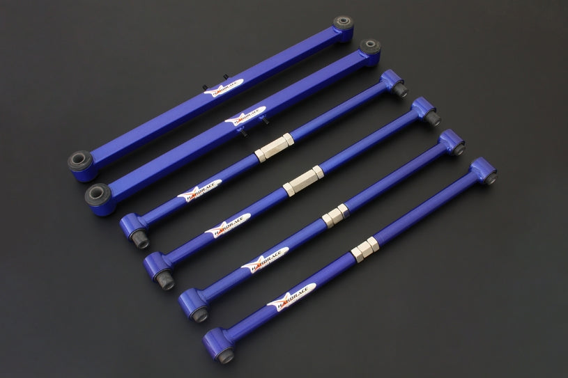 Hardrace Adjustable Rear Lateral And Trailing Arm, 6pc Set - Mazda 323 Protege, Ford Tierra 98-06