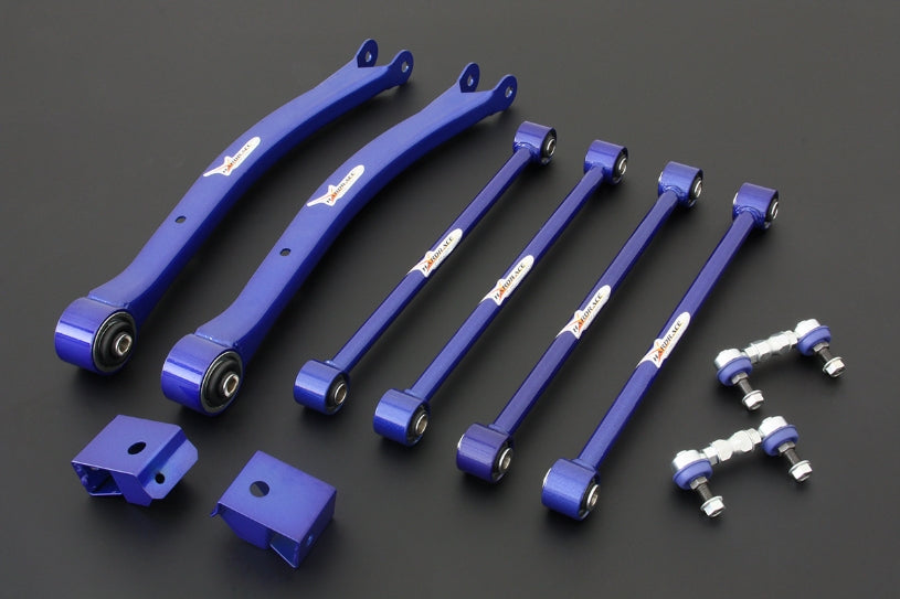 Hardrace Non-Adjustable Rear Arms, Spherical Bearings, 10pc Set - Impreza GC