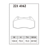 Dixcel Specom Alpha Brake Pads - Front - Clio III RS / Megane II 2.0 RS / Alpine A110 - pad shape diagram