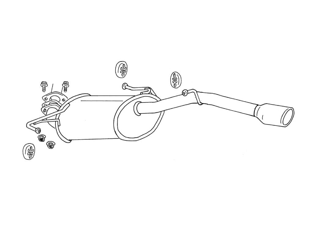 Fujitsubo Wagolis Exhaust - Toyota Ipsum 240S 2WD ACM21W