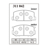 Dixcel Z Type Brake Pads - Front - AE86 (Levin/Trueno)