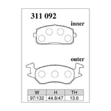 Dixcel ES Type Brake Pads - Front - Starlet EP71