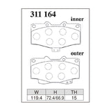 Dixcel ES Type Brake Pads - Front - Land Cruiser 7 Series-9908