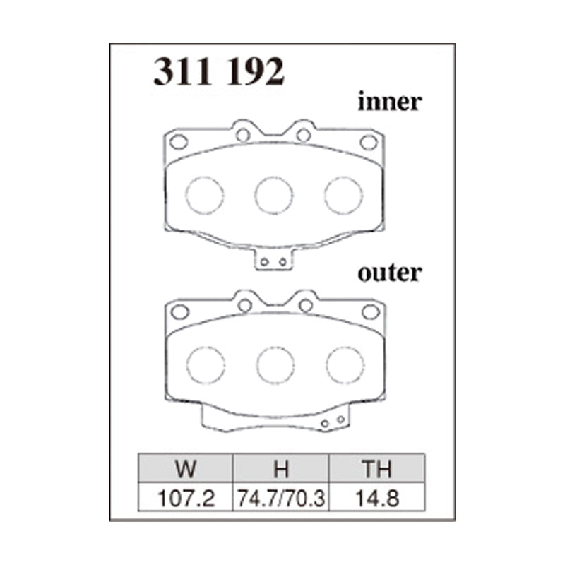 Dixcel Z Type Brake Pads - Front - Z 311 192