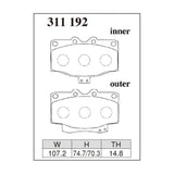 Dixcel Z Type Brake Pads - Front - Z 311 192