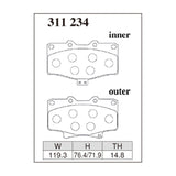 Dixcel Z Type Brake Pads - Front - Z 311 234