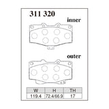 Dixcel Z Type Brake Pads - Front - Hilux Surf 180/185 series