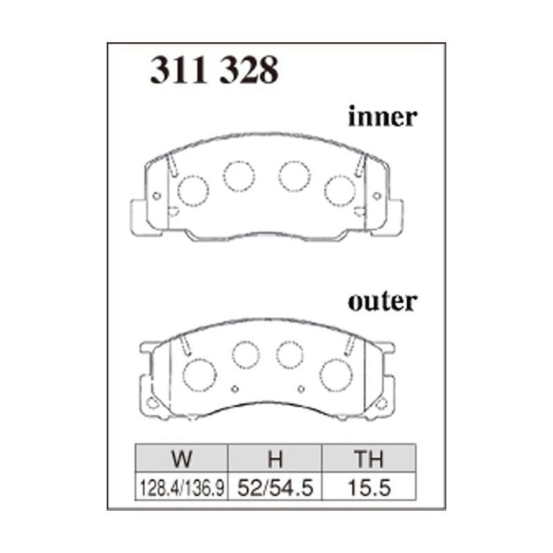 Dixcel Z Type Brake Pads - Front - Z 311 328