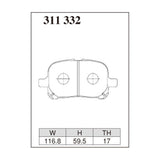 Dixcel Z Type Brake Pads - Front - WindeMCV20/21