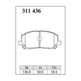 Dixcel Z Type Brake Pads - Front - Clearger V ACU20W/25W