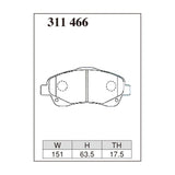 Dixcel Z Type Brake Pads - Front - Azt250/255/W 03-