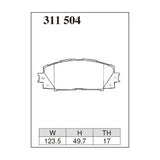 Dixcel Z Type Brake Pads - Front - Vit SCP/KSP90/NCP95