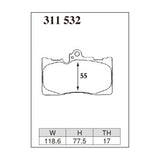 Dixcel Z Type Brake Pads - Front - Lexus GS450H/Crown GRS184