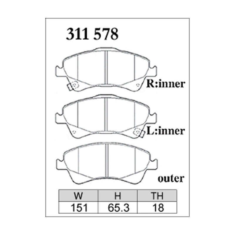 Dixcel ES Type Brake Pads - Front - ZRT272W